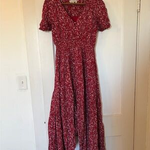 Hayden Red Floral Midi Dress